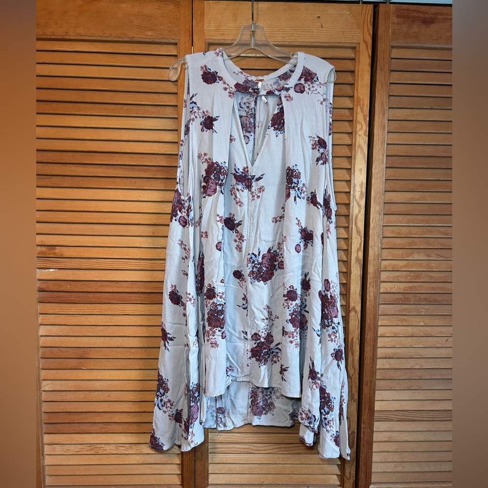 FREE PEOPLE Women's Tree Swing Tunic Top Size Small Floral Sleeveless Mini Dress